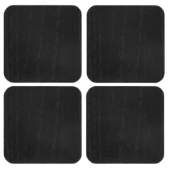 B&M Black Wooden Coasters 4pk -Home Decor Store 390404 4pk wooden coasters solid wood black 2