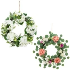 Bloom Spring Flowers Wreath - Pink -Home Decor Store 392822 spring flowers wreath white
