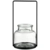 B&M Glass Lantern With Black Frame -Home Decor Store 394359 candle holder