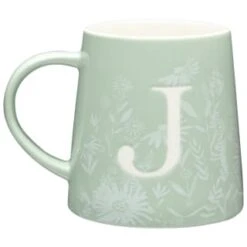 B&M Floral Alphabet Mug (Assorted) -Home Decor Store 394397 floral alphabet mug green j