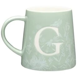 B&M Floral Alphabet Mug (Assorted) -Home Decor Store 394402 floral alphapet mug green g