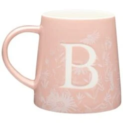 B&M Floral Alphabet Mug (Assorted) -Home Decor Store 394402 floral alphapet mug pink b