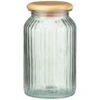 B&M Large Ribbed Glass Jar With Wooden Lid -Home Decor Store 394426 ribbed glass jar with wooden lid large 2