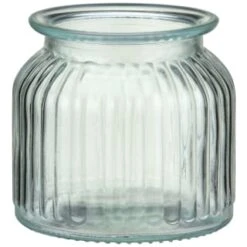 B&M Small Ribbed Glass Jar With Wooden Lid -Home Decor Store 394427 ribbed glass jar with wooden lid small 3
