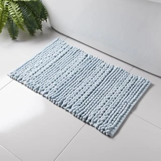 Retreat Knitted Bath Mat 50 X 80cm - Light Blue 3 Retreat Knitted Bath Mat 50 X 80cm - Light Blue