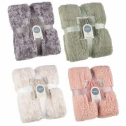 B&M Simply Two Tone Teddy Throw - Grey -Home Decor Store 394924 394926 394927 394928 simply plain teddy throw group