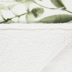 Winston Green Leaf Sherpa Throw -Home Decor Store 394948 winston leaf sherpa throw green 3