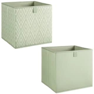 Lokken Printed Storage Cubes 2pk - Sage Diamond 6 Lokken Printed Storage Cubes 2pk - Sage Diamond - Image 4
