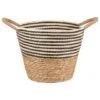 B&M Stripe Top Basket With Handle - Mono 2 B&M Stripe Top Basket With Handle - Mono -Home Decor Store 395893 stripe top basket with handle mono