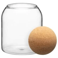 B&M Small Glass Jar With Cork Lid -Home Decor Store 396483 small glass jar with cork lid 2