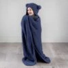 Simply Kids Hooded Sherpa Blanket - Navy -Home Decor Store 400216 simply kids hooded sherpa blanket navy