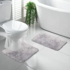 Grey - Tufted Pedestal Mat -Home Decor Store 400281 400286 tufted bath and ped mat grey 2